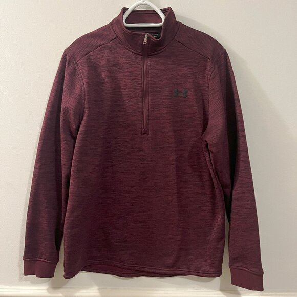 Under Armour Men's Long Sleeve Half Zip Sweatshirt, Medium, Burgundy - Picture 1 of 6